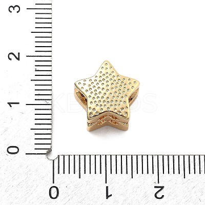 Rack Plating Brass with Cubic Zirconia European Beads and Enamel KK-Q017-08C-G-1