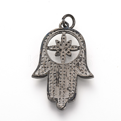 Brass Micro Pave Cubic Zirconia Pendants ZIRC-Q013-27B-1
