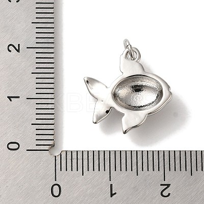 Fish Rack Plating Brass Pendants KK-U027-35P-1