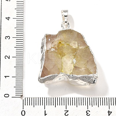 Raw Rough Natural Dyed Quartz Crystal Pendants G-G895-05S-04-1