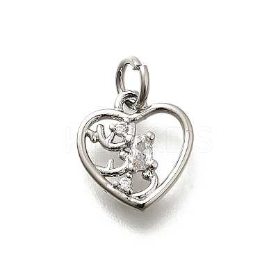 Brass Micro Pave Cubic Zirconia Charms KK-P295-25P-1