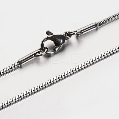 Non-Tarnish 304 Stainless Steel Square Snake Chain Necklaces X-NJEW-M114-32-P-1
