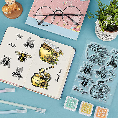 1Pc PVC Plastic Clear Stamps DIY-GL0004-72-1