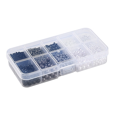 DIY 10 Grids ABS Plastic & Glass Seed Beads Jewelry Making Finding Beads Kits DIY-G119-01F-1