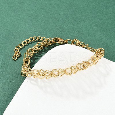 304 Stainless Steel Mesh Chain Bracelets for Women BJEW-Z143-04G-1