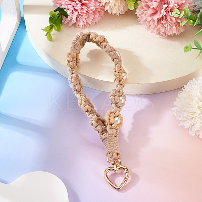 Cotton Braided Flower Pendant Decorations AJEW-TAC0030-032G-08-1