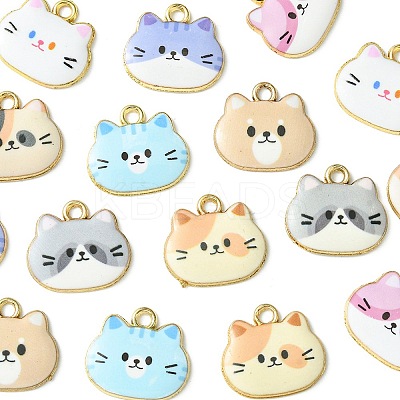 16Pcs 8 Colors Painted Alloy Pendants FIND-FS0001-97-1