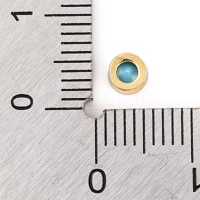 Rack Plating Flat Round Brass Micro Pave Cubic Zirconia Cabochons KK-F874-03G-05-1