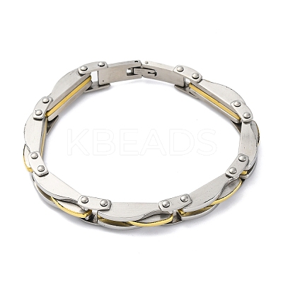 304 Stainless Steel Link Chain Bracelets for Women Men BJEW-R018-06GP-1