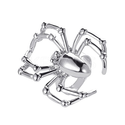 Alloy Spider Adjustable Ring for Halloween RJEW-O048-01P-1