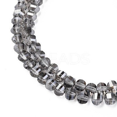 Electroplate Transparent Glass Beads Strands EGLA-N002-31-F07-1