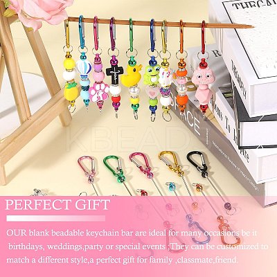 10Pcs 2 Colors Aluminum with Rock Climbing Carabiners AJEW-SZ0002-57-1