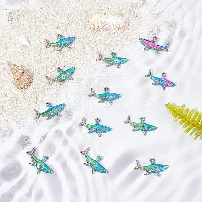 12Pcs Rack Plating 304 Stainless Steel Pendants STAS-UN0036-36-1