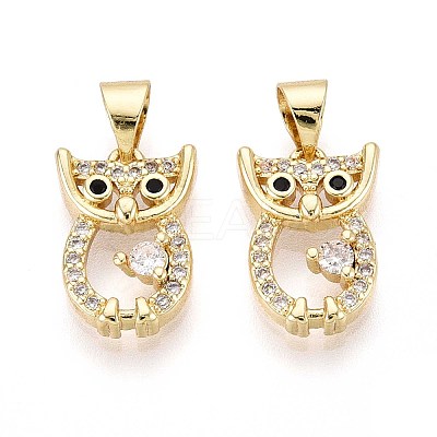 Brass Micro Pave Cubic Zirconia Pendants KK-T071-89G-1