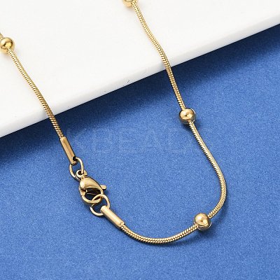 304 Stainless Steel Round Snake Chain Necklaces STAS-G244-88B-G-1