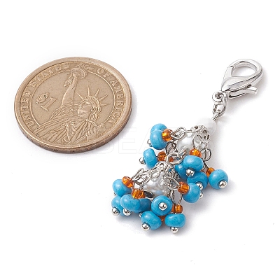 Glass Seed Bead Pendant Decorations HJEW-MZ00057-1