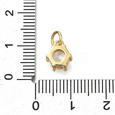 Brass Pave Cubic Zirconia Pendants KK-V002-23G-01-1