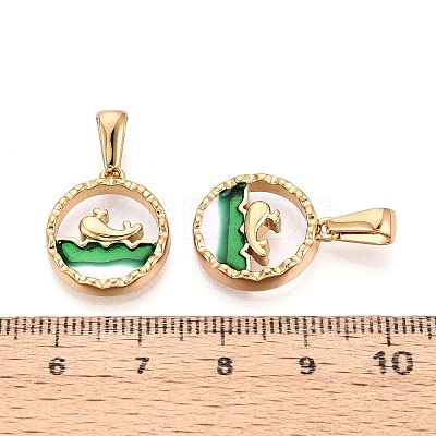 304 Stainless Steel & Enamel Pendants STAS-T072-75B-G-1
