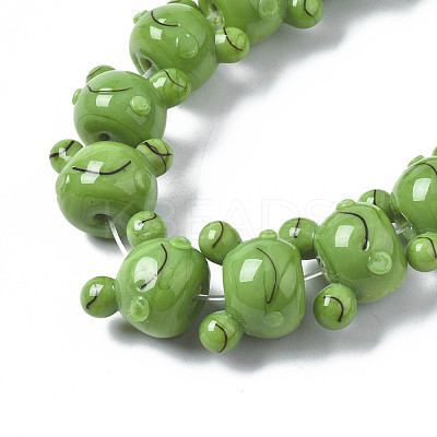 Handmade Bumpy Lampwork Beads Strands LAMP-Q031-011-1
