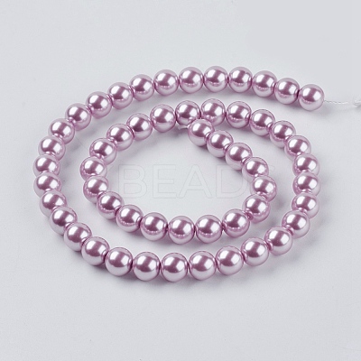 Eco-Friendly Dyed Glass Pearl Round Beads Strands HY-A002-8mm-RB013-1