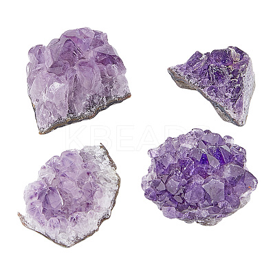 4Pcs 4 Style Natural Amethyst Clusters Ornaments G-FH0002-04-1