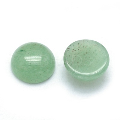 Natural Green Aventurine Cabochons G-P393-R15-8MM-1
