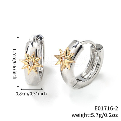 Fashionable Brass Clear Cubic Zirconia Hoop Earrings NY7693-2-1