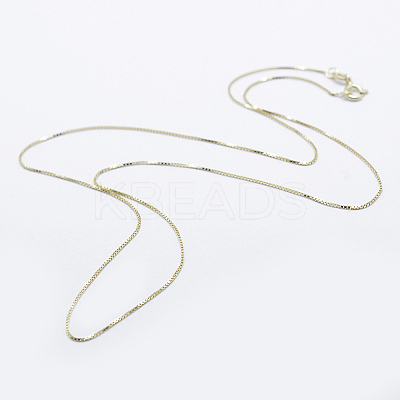 925 Sterling Silver Box Chain Necklaces STER-F039-45cm-03G-1