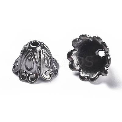 Tibetan Style Alloy Bead Caps TIBEB-EA9700YKG-B-FF-1