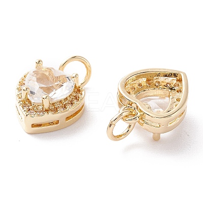Brass Micro Pave Cubic Zirconia Charms ZIRC-A019-14G-B-1
