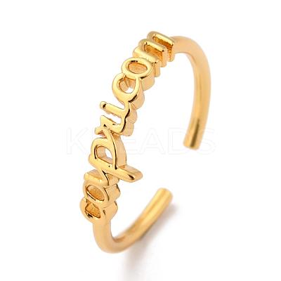 Constellation/Zodiac Sign Brass Cuff Rings RJEW-J074-05G-E-1