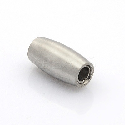 Tarnish Resistant 304 Stainless Steel Matte Surface Magnetic Clasps with Glue-in Ends STAS-O042-C-23-1