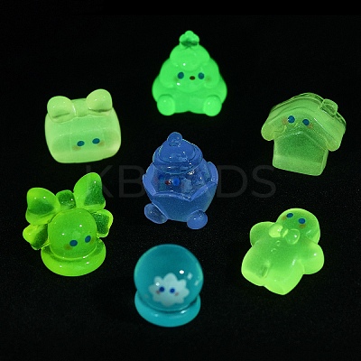 14Pcs 7 Styles Christmas Theme Magic World Luminous Resin Display Decoration FIND-YW0005-81-1