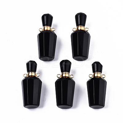 Faceted Natural Obsidian Pendants G-T131-14A-1