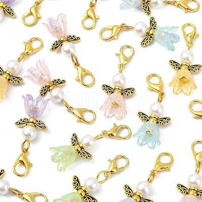 70Pcs 7 Style Acrylic & Alloy Pendant Decorations HJEW-FS00066-1