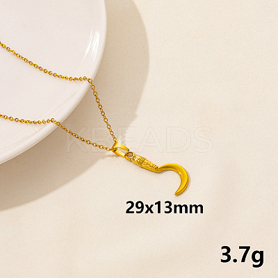 Vintage Stainless Steel Moon Sword Pendant Necklaces for Women QX2053-10-1