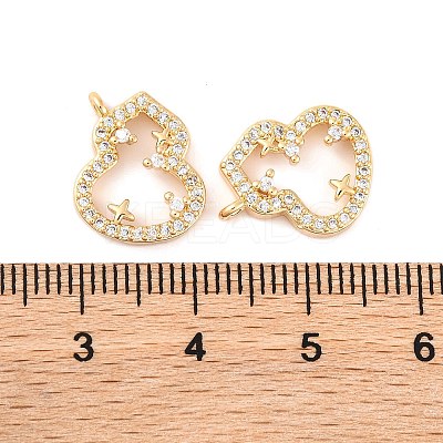 Brass Micro Pave Clear Cubic Zirconia Pendants KK-S389-07G-1
