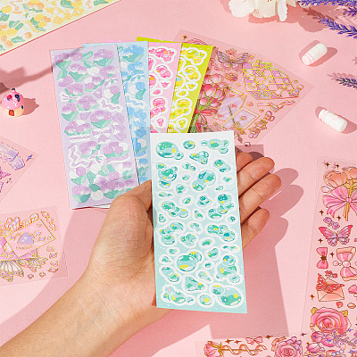 8 Styles Laser PVC Stickers AJEW-TA0001-56-1