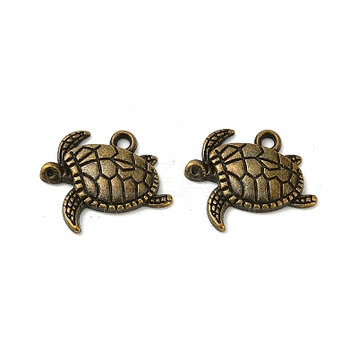 Tibetan Style Alloy Sea Turtle Pendants TIBEP-Q041-029AB-NR-1