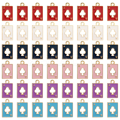 60Pcs 6 Colors Alloy Pendant ENAM-SC0003-89-1