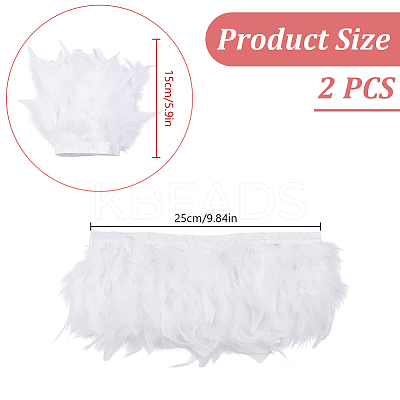 Rooster Feather Trim Clothing Cuffs Decoration AJEW-WH0696-197B-1