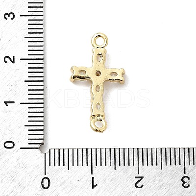 Brass Pave Clear Cubic Zirconia Connector Charms KK-H529-39A-G-1