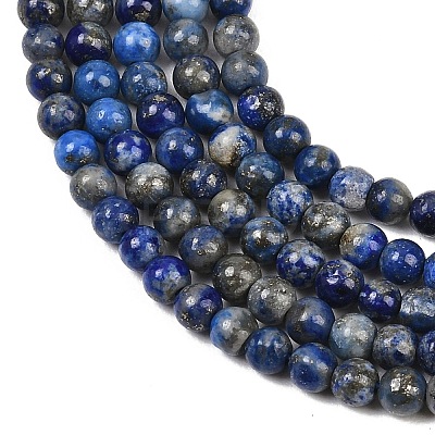 Natural Lapis Lazuli Round Beads Strands G-I181-09-4mm-1