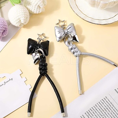 2Pcs 2 Colors Imitation Leather Keychain KEYC-CL0001-03B-1