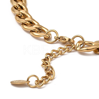 304 Stainless Steel Cuban Link Chain Necklace BJEW-B072-04G-1