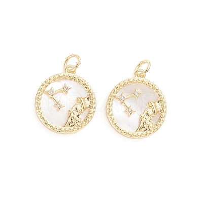 Brass Micro Pave Cubic Zirconia Pendants ZIRC-E164-36L-G-1