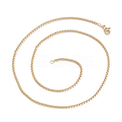 Brass Box Chain Necklaces NJEW-I247-04G-1