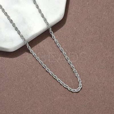 304 Stainless Steel Rope Chain Necklaces NJEW-Z084-02P-02-1