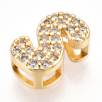 Brass Micro Pave Cubic Zirconia Charms KK-N254-217G-S-1