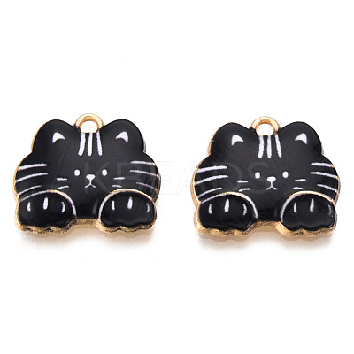 Rack Plating Printed Alloy Pendants ENAM-N055-177K-1